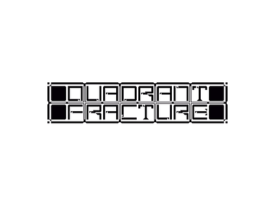 Quadrant Fracture™ - Logo (main) 1 color black display typeface flat identity lettering logo symmetry typography vector white © shockjoy
