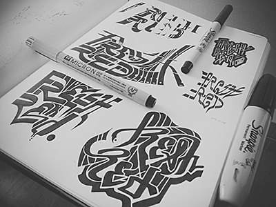 Fresh Red (13-M72) fresh red hand drawn hand lettering ink lettering marker old school sketch sketch photo typography © shockjoy