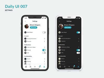 Daily UI 007 - Settings app design daily ui dailyui dailyui007 iphone app settings settings ui