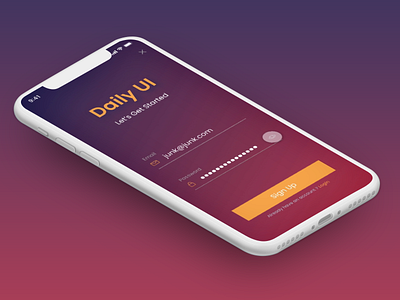 Daily UI 001 - Sign Up app dailyui iphone 10 sign up sign up screen