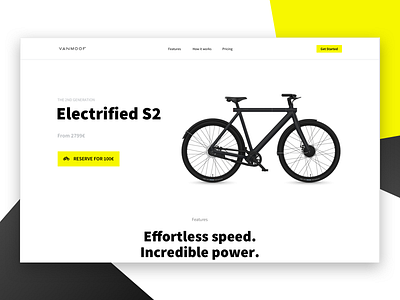 VanMoof Electrifed S2 Landing Page daily ui 003 dailyui electric landing page sketchapp vanmoof velo