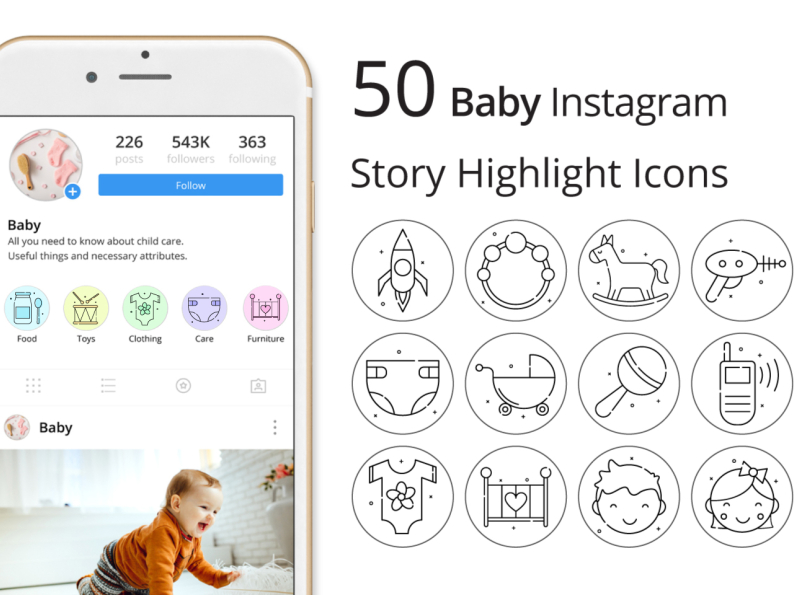 baby symbol instagram highlight icons