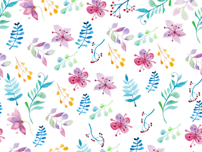 Free Pattern Beautiful Floral Watercolor