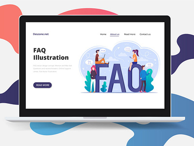 FAQ Vector Illustration For Website