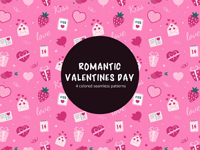 Romantic Valentines Day Vector Free Seamless Pattern