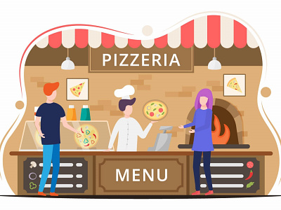 Pizzeria Vector Design Illustration graphicdesign graphics graphicsurf illustration