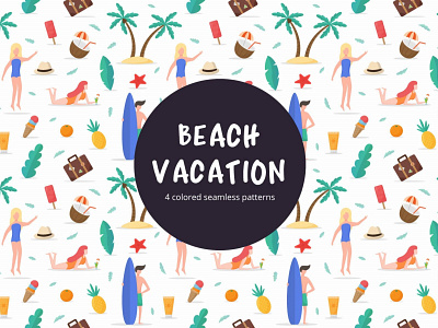 Beach Vacation Seamless Free Vector Pattern beach free freebie graphics pattern summer vacation vector