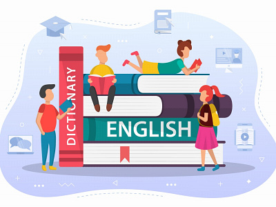 Kid English Learning Free Vector Design english freevector graphicdesign graphics illustration