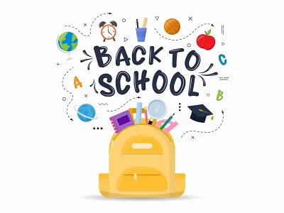 Free Vector Design Illustration With School Bag back to school education free freebie freevector graphicdesign graphics illustration learn learner learning school schools vector