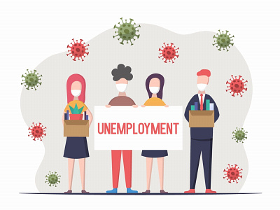 Free Graphic Design of Unemployment During a Pandemic covid design free freebie graphics graphicsurf illustration unemployment vector