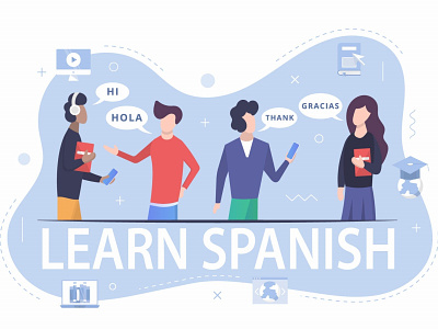 Learning the Spanish Language Free Illustration free freebie freevector graphics illustration learning vector