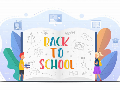 Back to School Vector Design with Kids