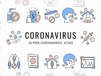 Coronavirus (COVID-19) Free Vector Icons Set 19 corona coronavirus covid covid 19 covid19 design free freebie freeicons freevector graphics icons line vector virus