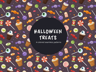 Halloween Treats Free Vector Seamless Pattern
