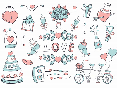 Free Drawings on the Theme of Love and Wedding cake cakes design flower flowers free freebie graphics illustration illustrations illustrator love marriage married vector wedding