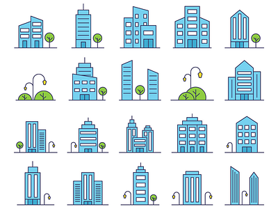 Buildings Vector Freebie Icon Set design free freebie graphics house icons illustration typography vector