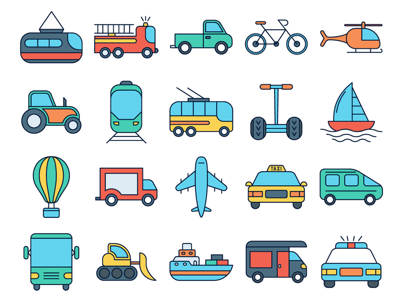 Download Transport Vector Freebie Icon Set by DesZone.net - Free Vector Graphics on Dribbble