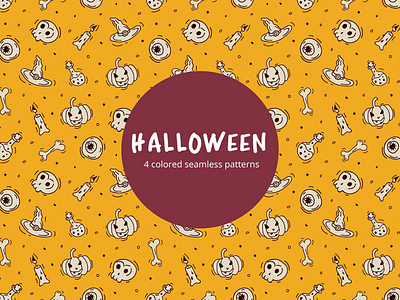 Halloween Vector Free Seamless Pattern design free freebie graphics halloween illustration pattern typography vector