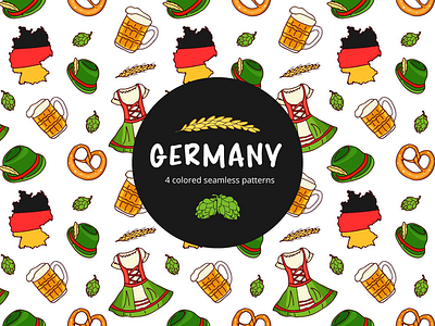 Germany Vector Free Seamless Pattern design free freebie germany graphics illustration pattern typography vector