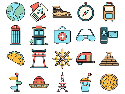 Travel Vector Freebie Icon Set