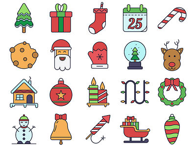 Christmas Vector Freebie Icon Set By Graphicsurf.com On Dribbble