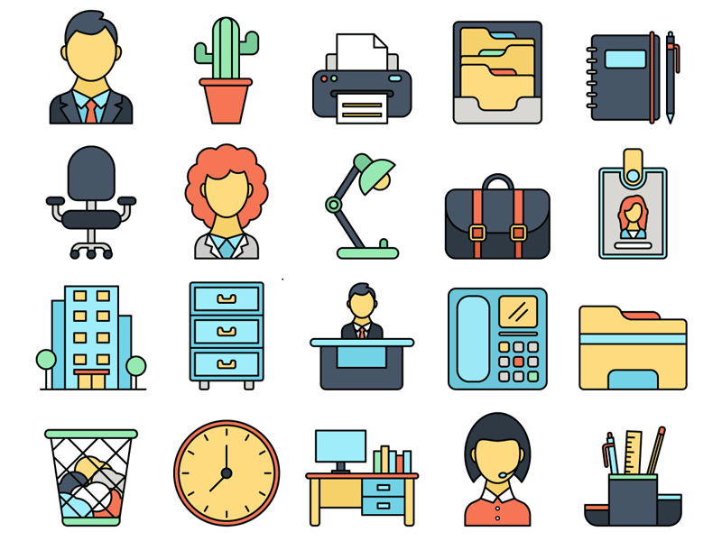 Download Office Vector Free Icon Set by DesZone.net - Free Vector ...