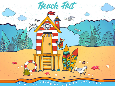 Beach Hut Freebie Vector Illustration beach free freebie graphics illustration vector