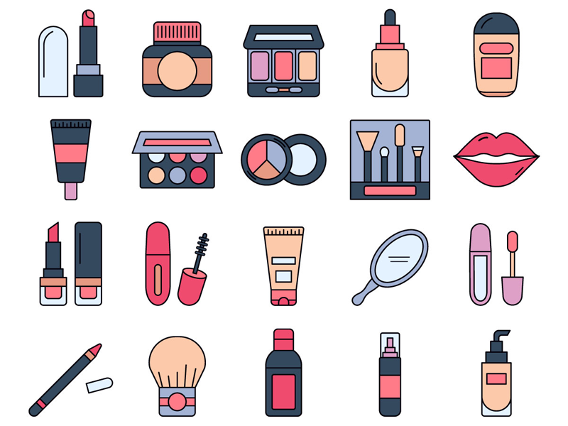 Download Makeup Vector Freebie Icon set by DesZone.net - Free Vector Graphics on Dribbble