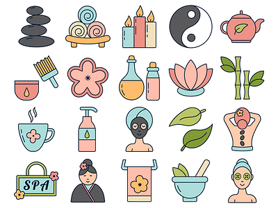 Spa Vector Freebie Icon Set free freebie icons spa typography vector