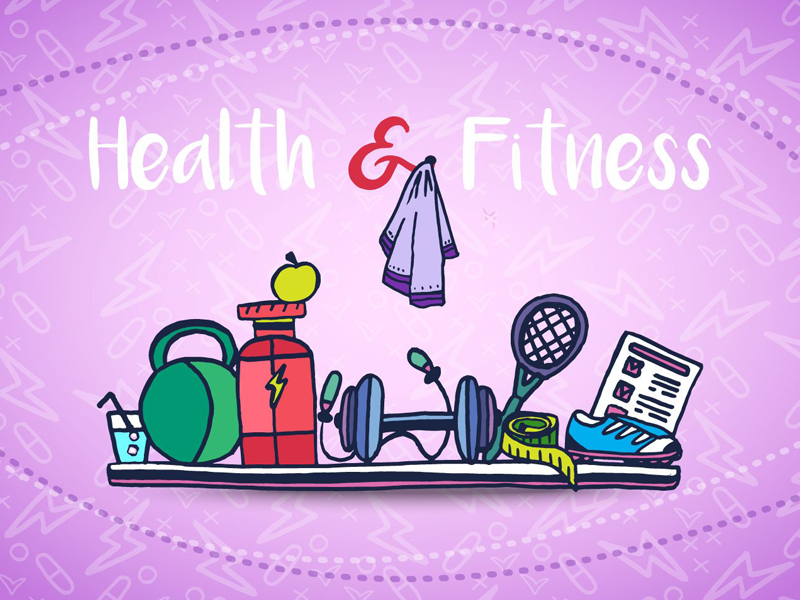 Health And Fitness Vector Freebie Illustration graphics vector fitness health typography illustration freebie free