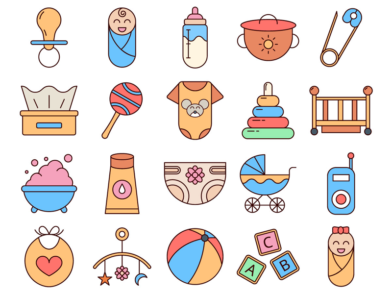 Download Baby Vector Freebie Icon Set by GraphicSurf.com on Dribbble