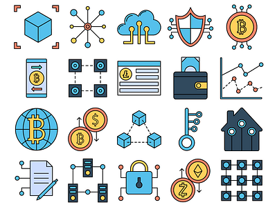 Blockchain Vector Freebie Icon Set blockchain free freebie icons typography vector