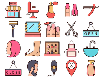 Beauty Salon Vector Freebie Icon Set beauty salon free freebie icons typography vector