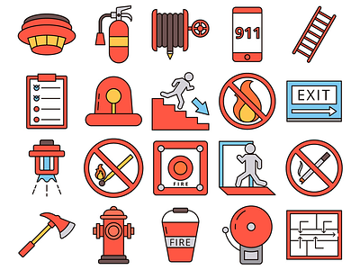 Fire Safety Vector Freebie Icon Set fire safety free freebie graphics icons typography vector