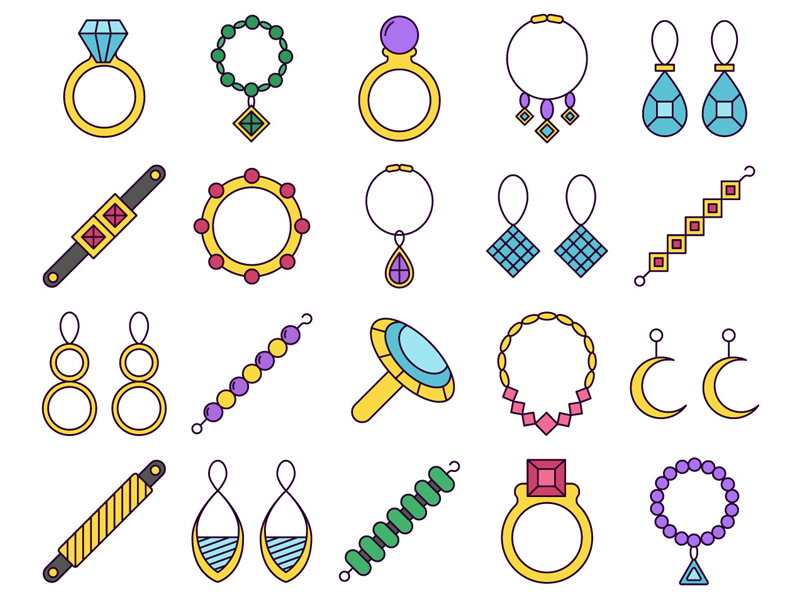 Jewelry Vector Freebie Icon Set by GraphicSurf.com on Dribbble
