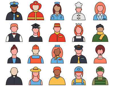 Professions Vector Free Icon Set