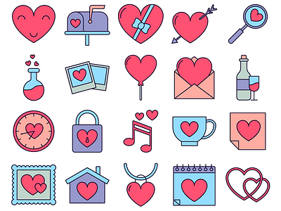 Happy Valentines Day Vector Free Icon Set free freebie graphics icons valentine day vector