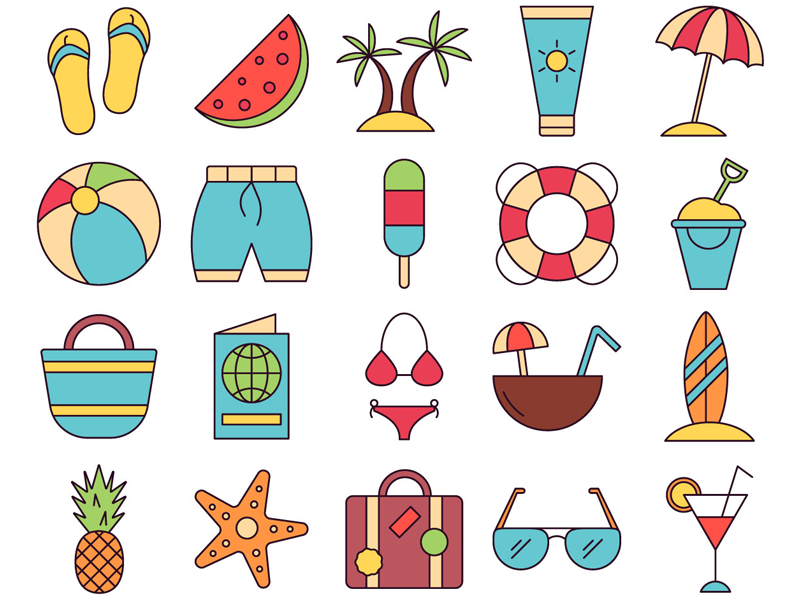 Download Summer Vector Freebie Icon Set by GraphicSurf.com - Free ...