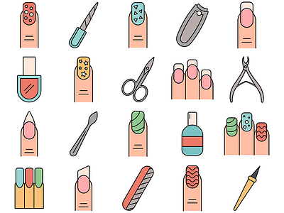 Manicure Vector Freebie Icon Set free freebie graphics icons manicure typography vector