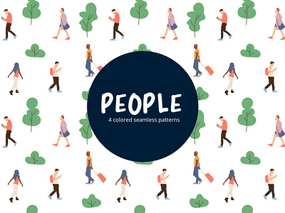 People Vector Free Seamless Pattern