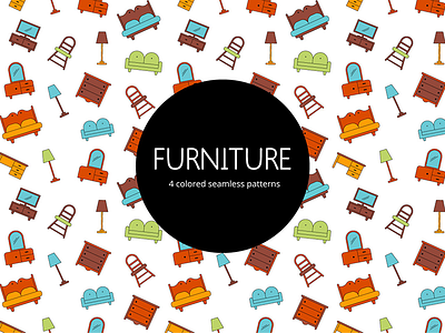 Furniture Vector Seamless Free Pattern free freebie furniture graphics pattern typography vector