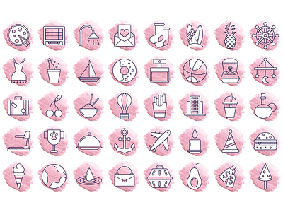 Instagram highlight icons in pink, boho style, pattern. Heart, sun, flower,  planet. Highlights. Story Highlight Covers. 13403010 Vector Art at Vecteezy