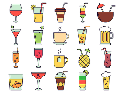 Drinks Vector Freebie Icon Set drinks free freebie graphics icons typography vector