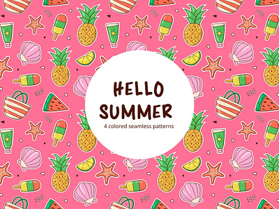 Hello Summer Vector Free Seamless Pattern free freebie graphics pattern summer typography vector