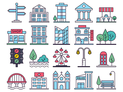 City Vector Freebie Icon Set city free freebie graphics icons typography vector