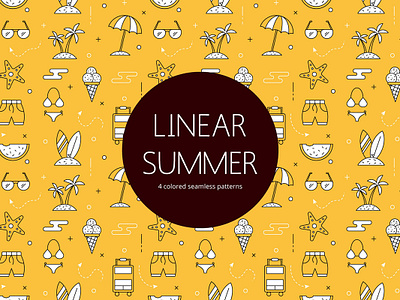 Summer Linear Vector Seamless Free Pattern