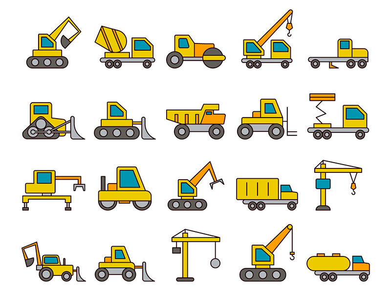 Construction Technics Vector Free Icon Set by GraphicSurf.com on Dribbble