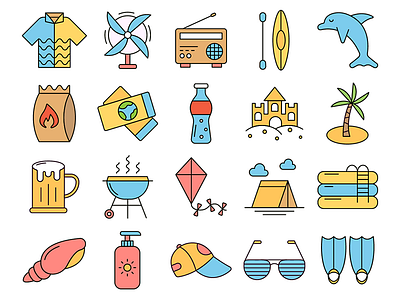 Summer Time Vector Freebie Icon Set free freebie graphics icons summer vector