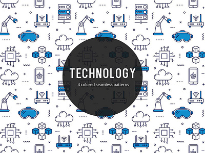 Technology Vector Free Seamless Pattern