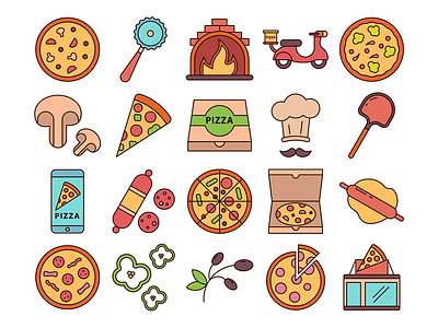 Pizza Vector Free Icon Set free freebie graphics icons pizza typography vector